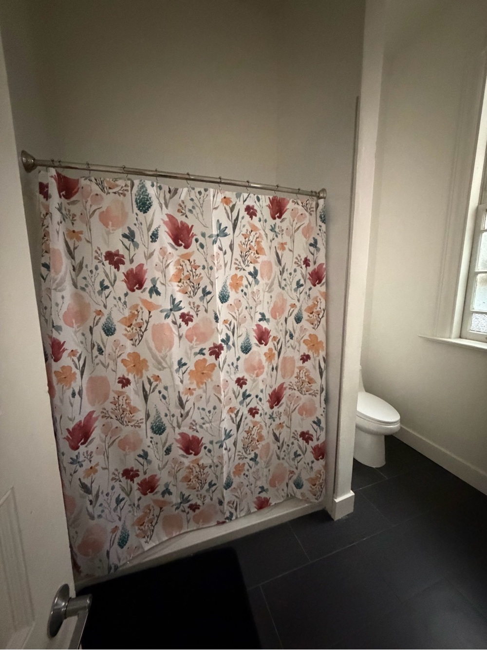Society6 Coral, Blush, Mustard & Teal Floral Shower Curtain